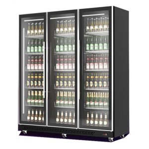 Armoire réfrigérée vitrée noir 3 portes 1173 litres