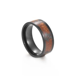 Bague en bois tortue noir