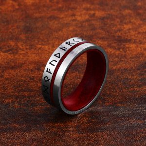 Bague en bois viking argent