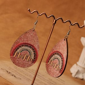 Boucle d’oreille en bois mama