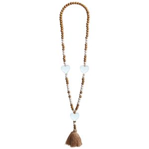 Collier en bois style bohème cœur
