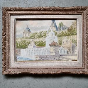 Dessin de fontaine encadré