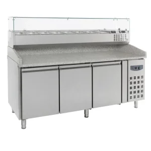 Meuble à pizza réfrigéré 3 portes avec kit réfrigéré
