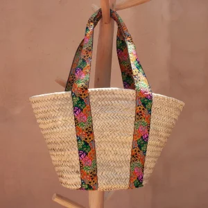 Panier en paille « Broderie »