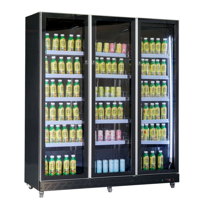 Armoire réfrigérée vitrée noir 3 portes 1173 litres – Image 4